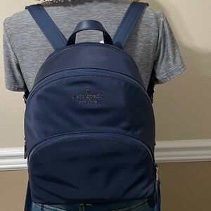 NWT Kate Spade NY "Karissa Nylon Nightcap" Medium Backpack - Navy Blue